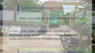 Tak Terima Kepseknya Diberitakan Jarang Ngantor, Oknum Guru PNS di SMAN 1 Arjasa Ancam Wartawan