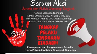 Jurnalis Bersama Aktivis Se-Kabupaten Sumenep Akan Kepung Mapolres Sumenep