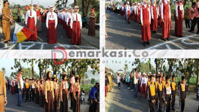 112 Regu Lomba Gerak Jalan Kemerdekaan Tingkat SD/MI dan SMP/MTs Dilepas Langsung Camat Guluk-Guluk