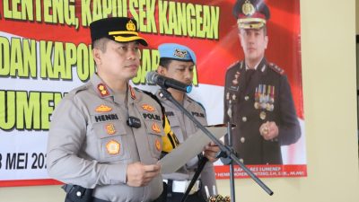 Pimpin Upacara Sertijab Lima Kapolsek, Berikut Pesan Kapolres Sumenep Pada Anggota