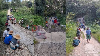 Masyarakat Desa Montorna Pasongsongan Sumbangan Sukarela Perbaiki Jalan Ekstrem di Tiga Dusun