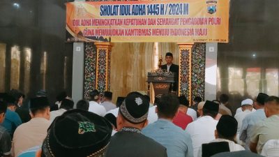 Kapolres Sumenep Gelar Sholat Idul Adha 1445 Hijriyah di Masjid Walisongo