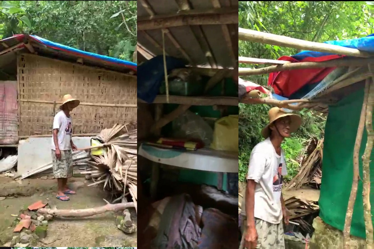 Nenek Sebatang Kara di Sumenep Tinggal di Gubuk Reyot Kondisinya Sungguh Memperihatinkan