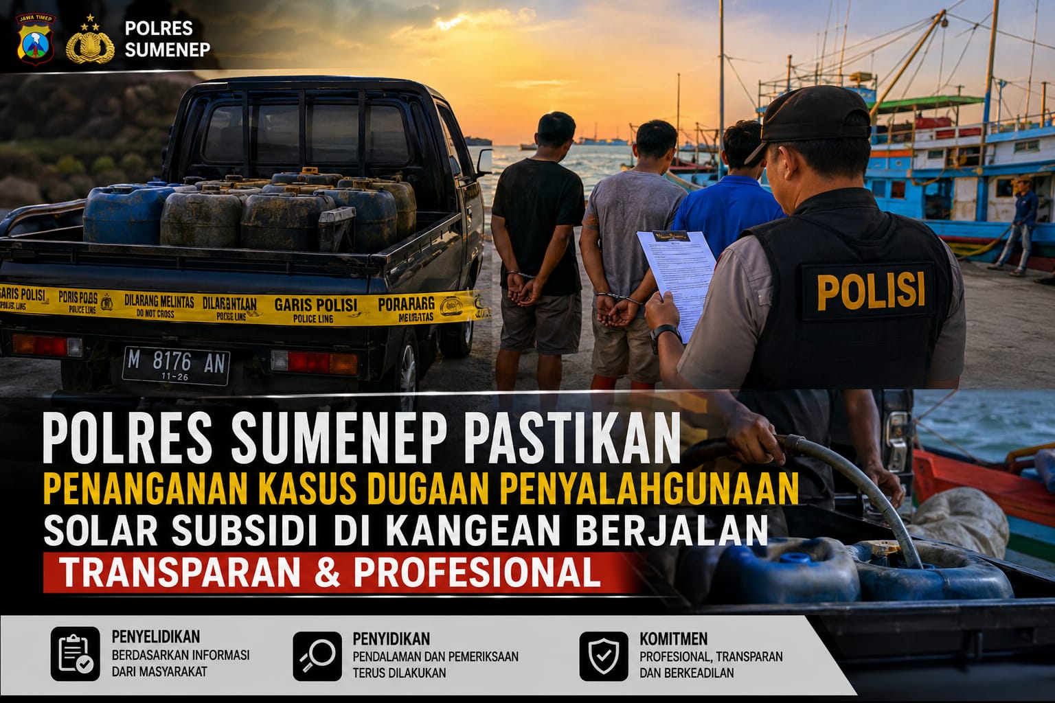 Polres Sumenep Pastikan Penanganan Dugaan Penyalahgunaan Solar Subsidi di Kangean Berjalan Transparan dan Profesional