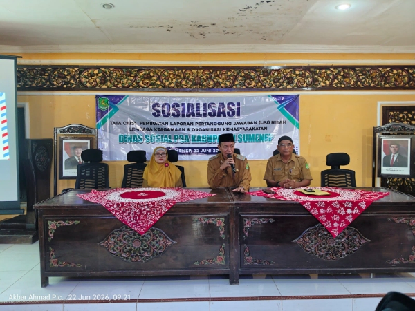 Dinsos P3A Kabupaten Sumenep Sosialisasikan Tata Cara Penyusunan LPJ Dana Hibah
